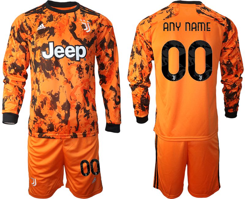Men 2020-2021 club Juventus away long sleeves customized orange Soccer Jerseys->juventus jersey->Soccer Club Jersey